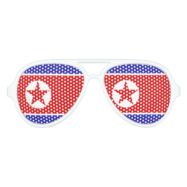 North Korea Flag Aviator Sunglasses (Front)