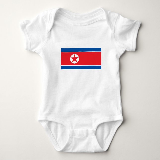 North Korea Flag Baby Bodysuit (Front)