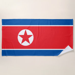 North Korea Flag Beach Towel