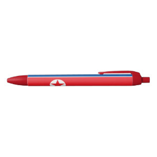 North Korea Flag Blue Ink Pen