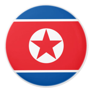 North Korea Flag Ceramic Knob