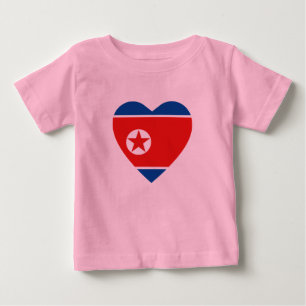 North Korea Flag Heart T-Shirt