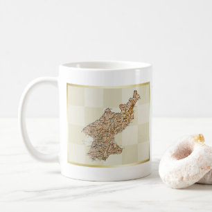 North Korea Flag + Map Mug