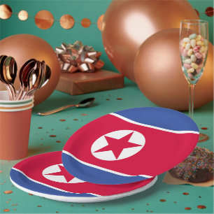 North Korea flag Paper Plate