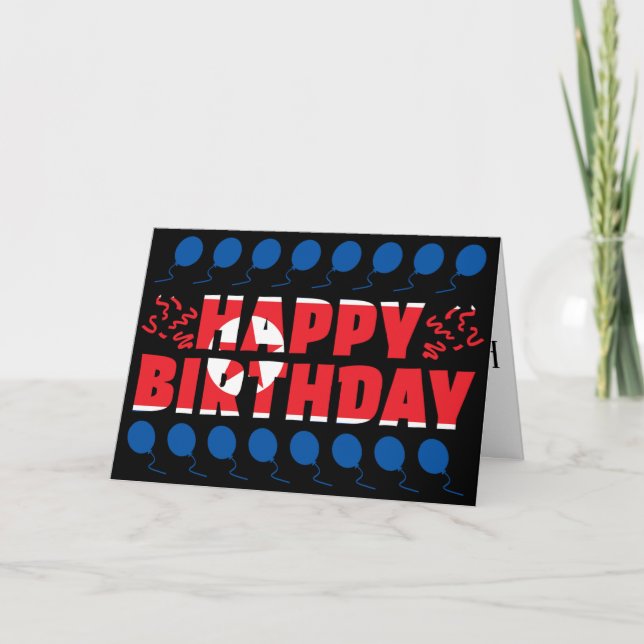 North Korea Flag Patriotic Birthday Card (Front)