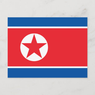 North Korea Flag Postcard