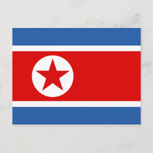 North Korea Flag Postcard