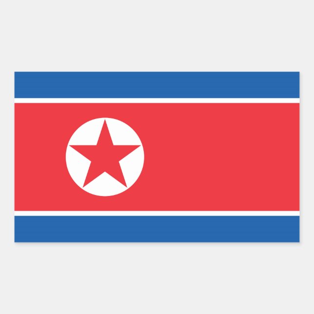 North Korea Flag Rectangular Sticker (Front)