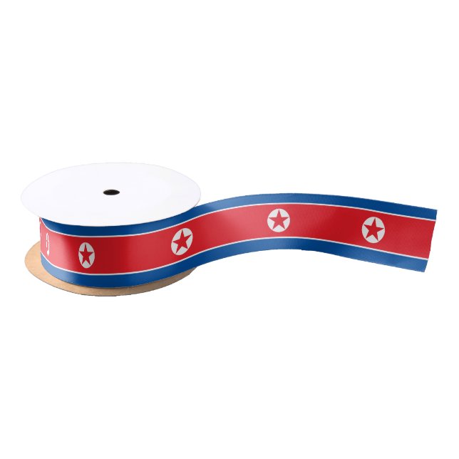 North Korea Flag Satin Ribbon (Spool)