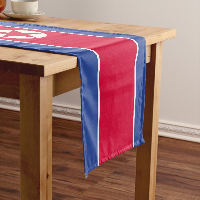 North Korea flag Short Table Runner (In Situ)