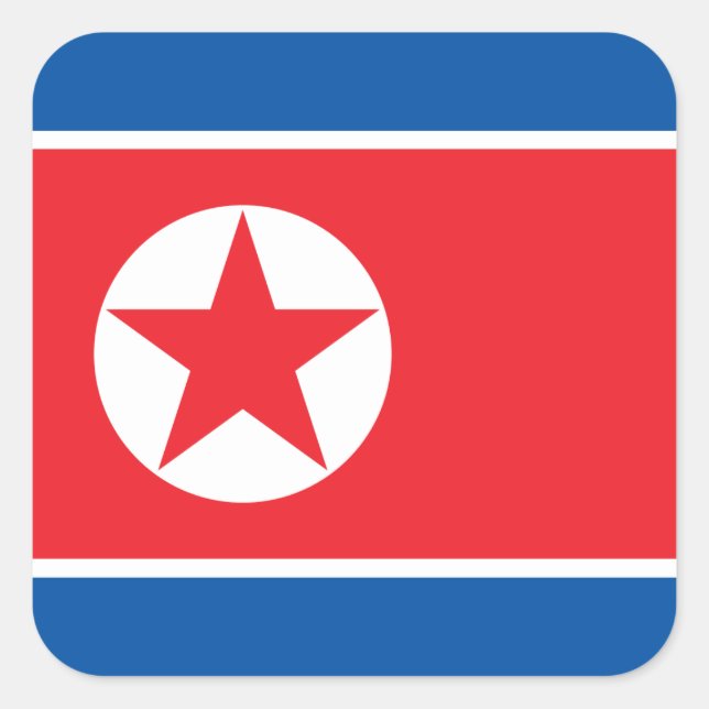 North Korea Flag Square Sticker (Front)