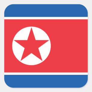 North Korea Flag Square Sticker