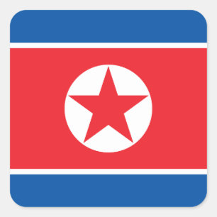 North Korea Flag Square Sticker