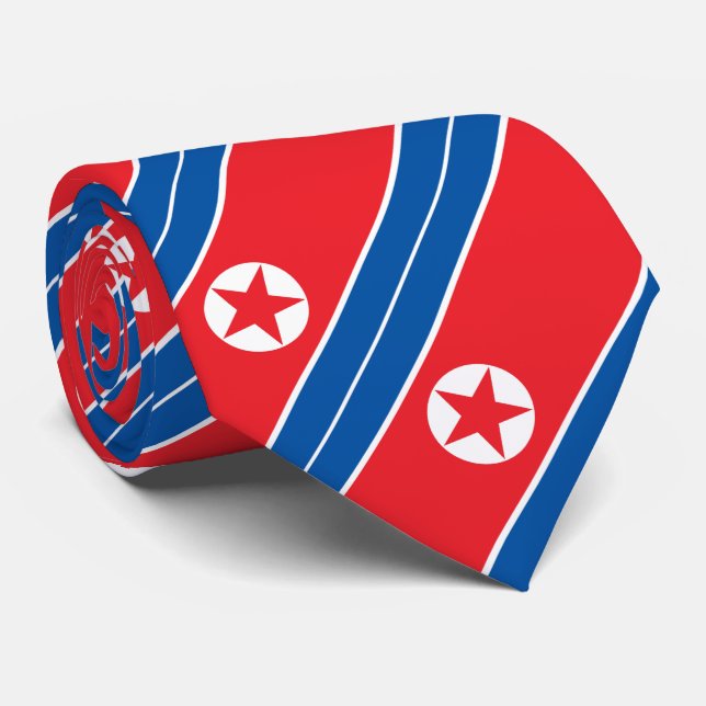 North Korea Flag Tie (Rolled)