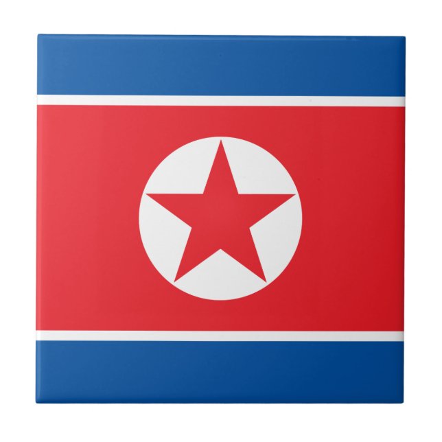 North Korea Flag Tile (Front)