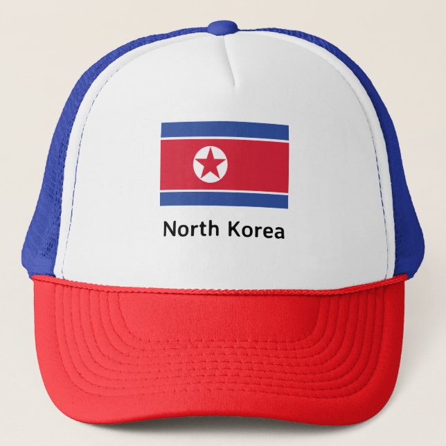North Korea Flag Trucker Hat (Front)