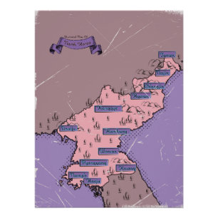 North Korea map Poster