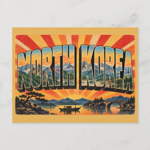 North Korea Mountains Forests Rivers Vintage Postcard