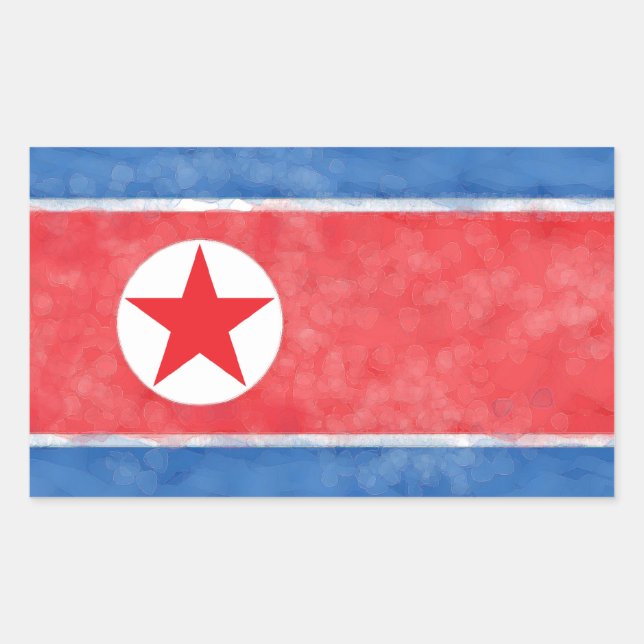 North Korea Rectangular Sticker (Front)