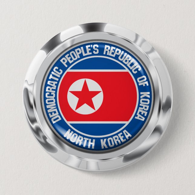 North Korea  Round Emblem 7.5 Cm Round Badge (Front)