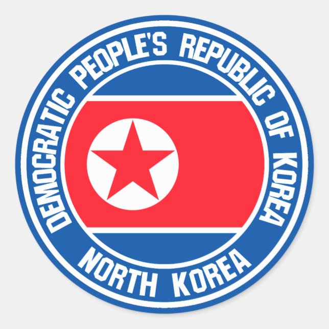 North Korea  Round Emblem Classic Round Sticker (Front)