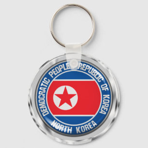North Korea  Round Emblem Key Ring
