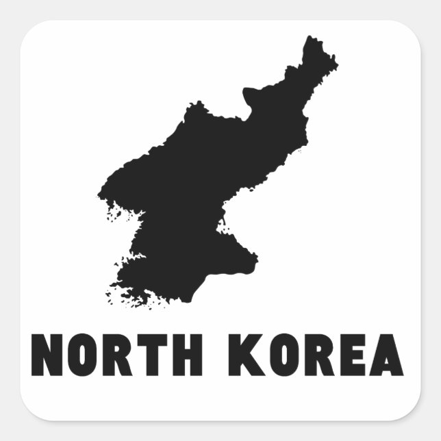 North Korea Silhouette Square Sticker (Front)