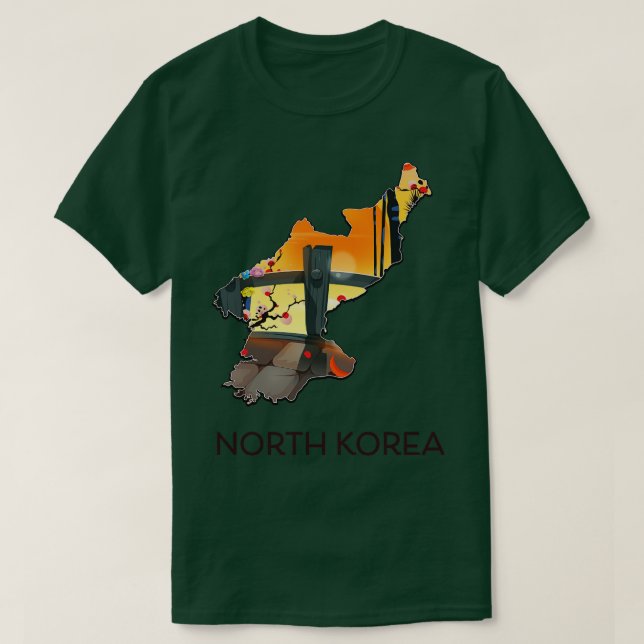 North Korea travel map T-Shirt (Design Front)