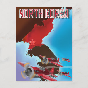 North Korea Vintage travel poster. Postcard