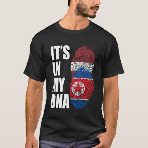 North Korean And Latvian Mix DNA Heritage Flag T-Shirt