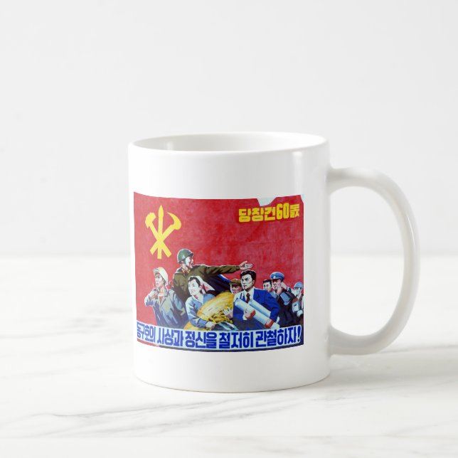 North Korean Communist Party Poster Coffee Mug (Right)