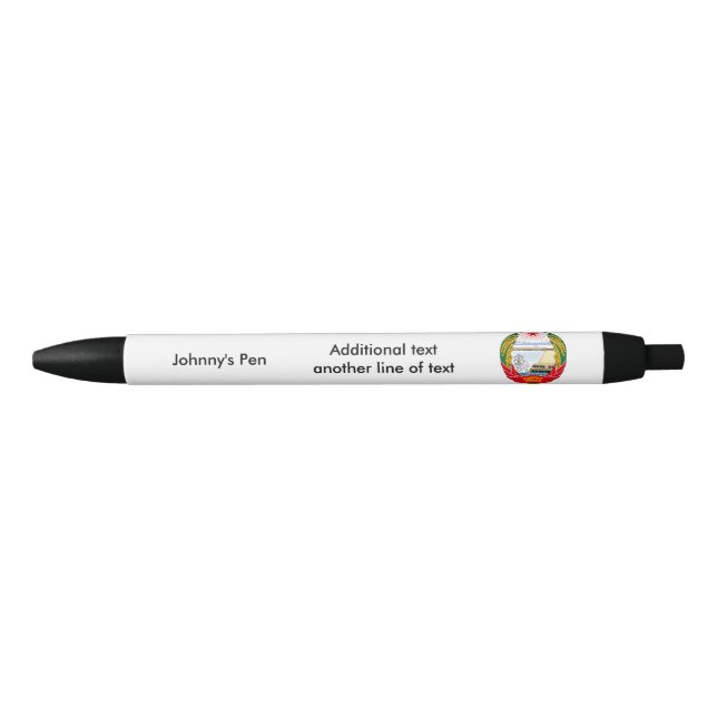 North Korean emblem Black Ink Pen (Front)