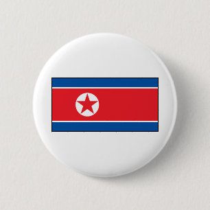 North Korean Flag 6 Cm Round Badge