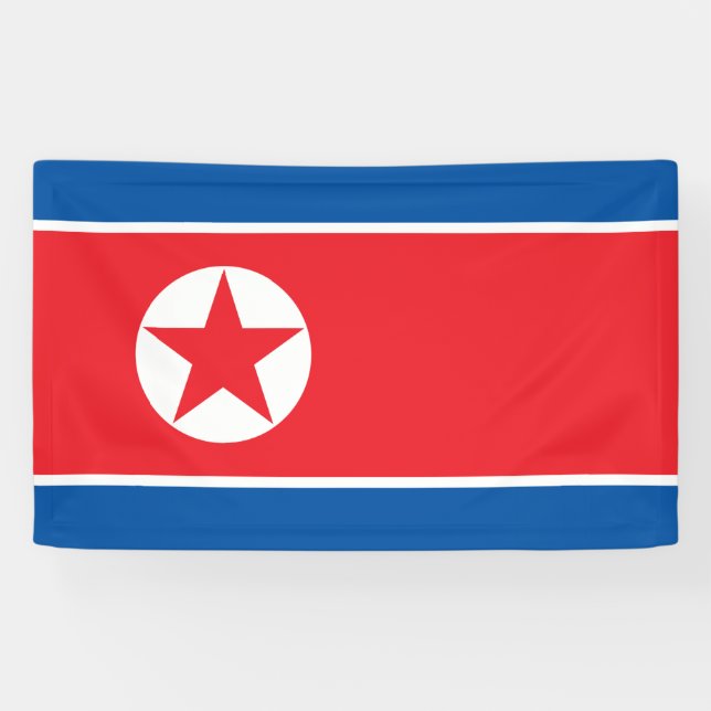 North Korean Flag Banner (Horizontal)