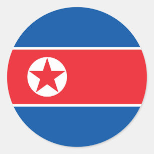 North Korean Flag, Flag of North Korea Classic Round Sticker