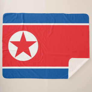 North Korean Flag Sherpa Blanket