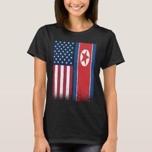 North Korean Flag USA And North Korea Flags Proud T-Shirt