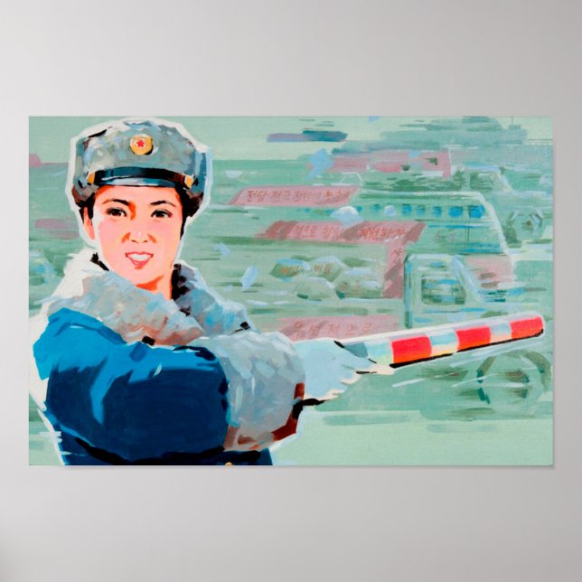 North Korean Propaganda Poster- Happiness This way Poster (Front)
