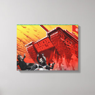 North Korean Propaganda They see me rolling Canvas Print
