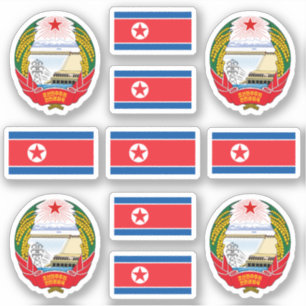 North Korean symbols / coat of arms and flag