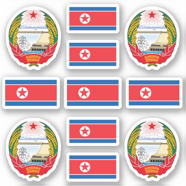 North Korean symbols / coat of arms and flag (Front)