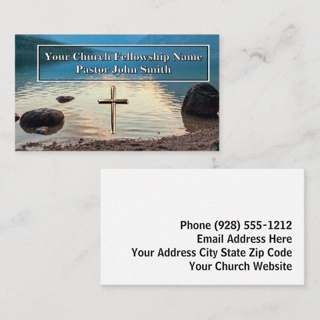 North Lake Gold Cross Church Pastor Business Cards (Front/Back)