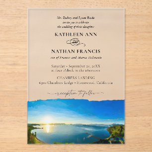 North Lake Tahoe Destination Formal Wedding Acrylic Invitations