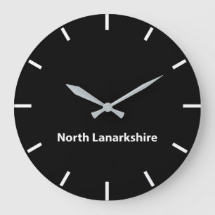 North Lanarkshire Black Face Time Zone Newsroom Wa Large Clock