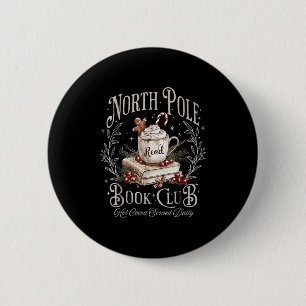 North Le Book Club Christmas Bookish Xmas Books Lo 6 Cm Round Badge