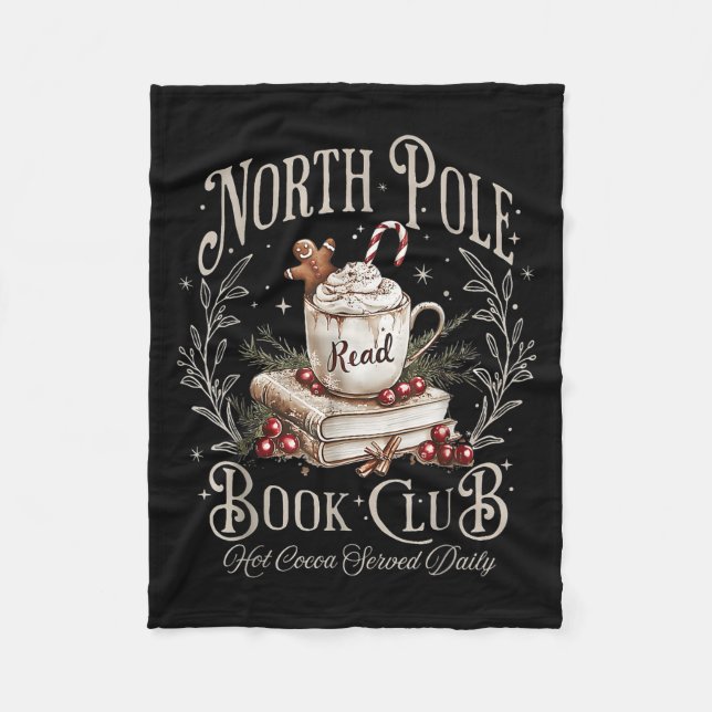 North Le Book Club Christmas Bookish Xmas Books Lo Fleece Blanket (Front)