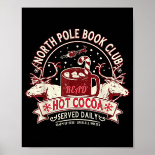 North Le Book Club Hot Cocoa Reindeer Librarians C Poster