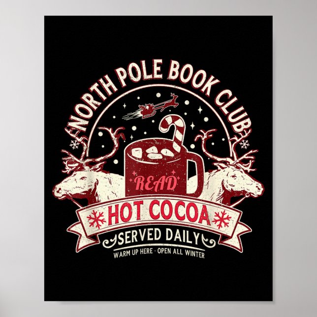 North Le Book Club Hot Cocoa Reindeer Librarians C Poster (Front)