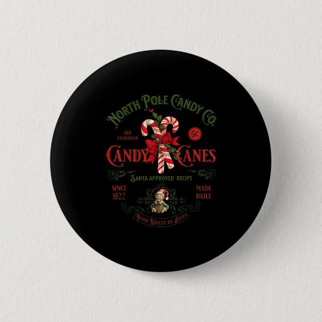 North Le Candy Co Candy Cane Funny Christmas Xmas  6 Cm Round Badge (Front)