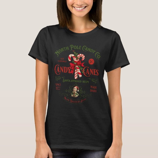 North Le Candy Co Candy Cane Funny Christmas Xmas  T-Shirt (Front)